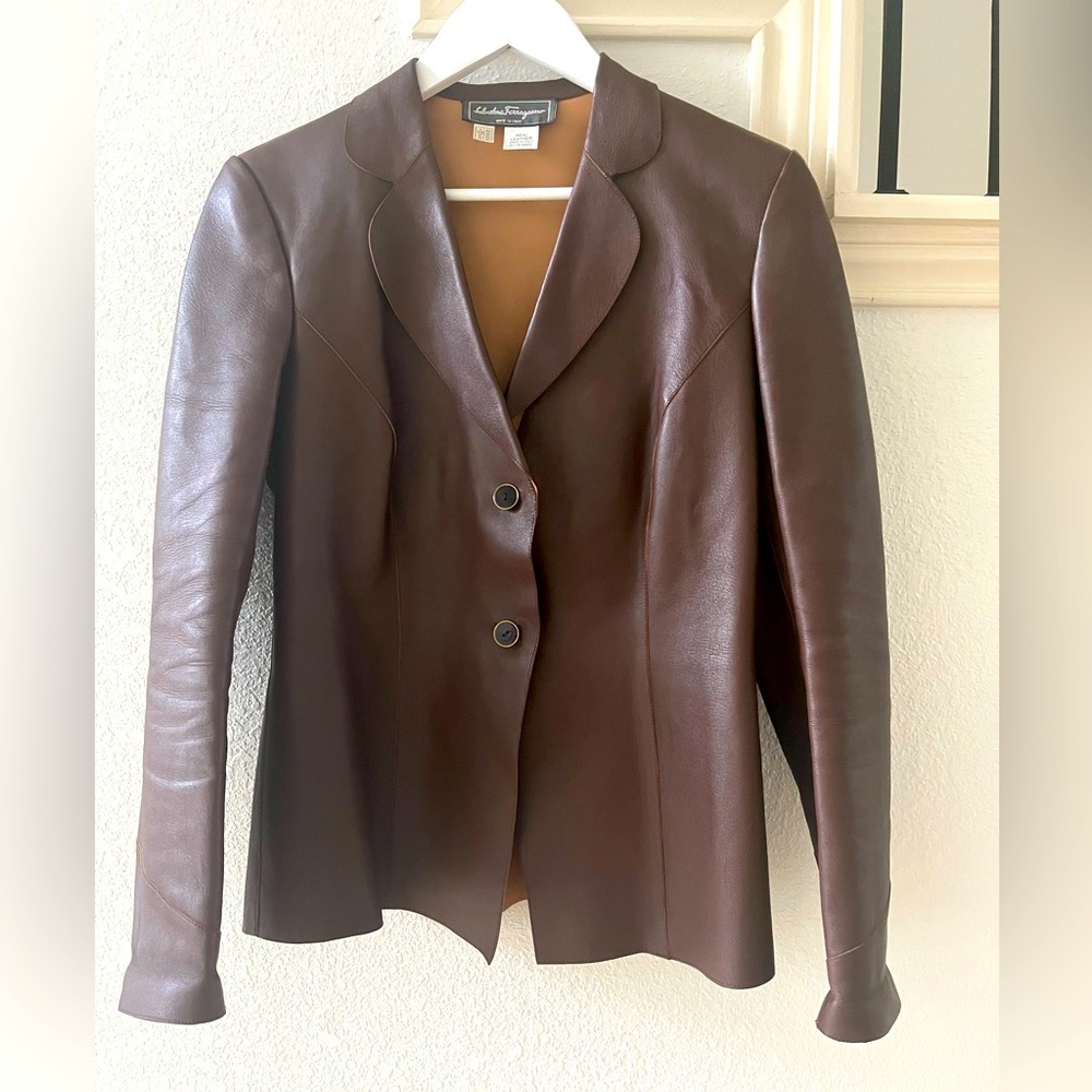 Salvatore Ferragamo woman leather blazer jacket
